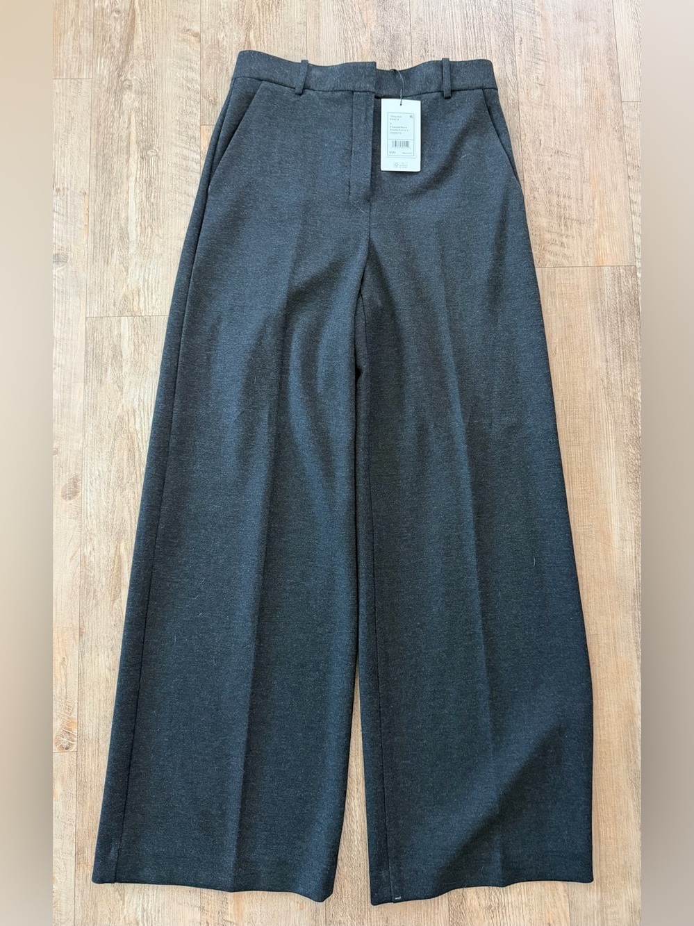 Theory Charcoal Wide Leg Trousers - Picture 2 of 4
